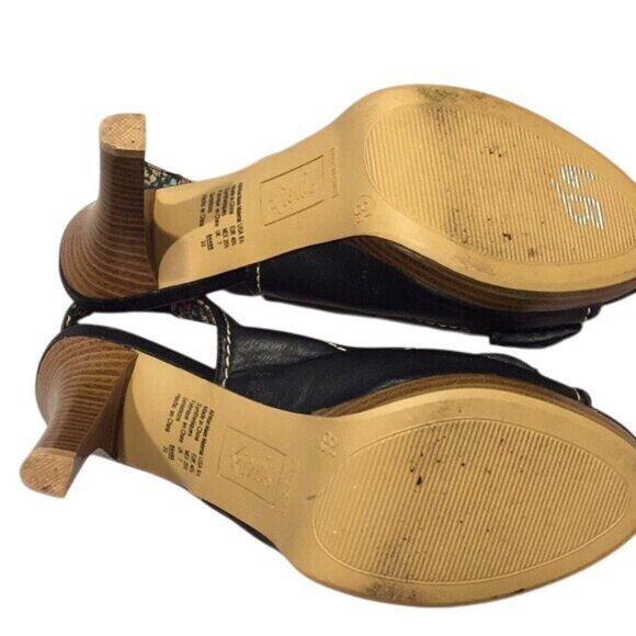 Fioni Black Peep Toe Slingback Heels Bow Accent 8.5 - Picture 3 of 6